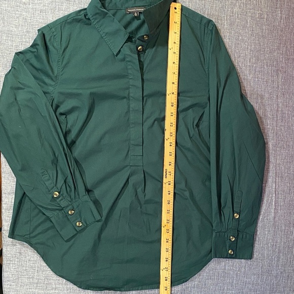 Universal Standard Women’s Small Green Button-Up Long Sleeve Shirt Cotton Blend - Picture 10 of 11